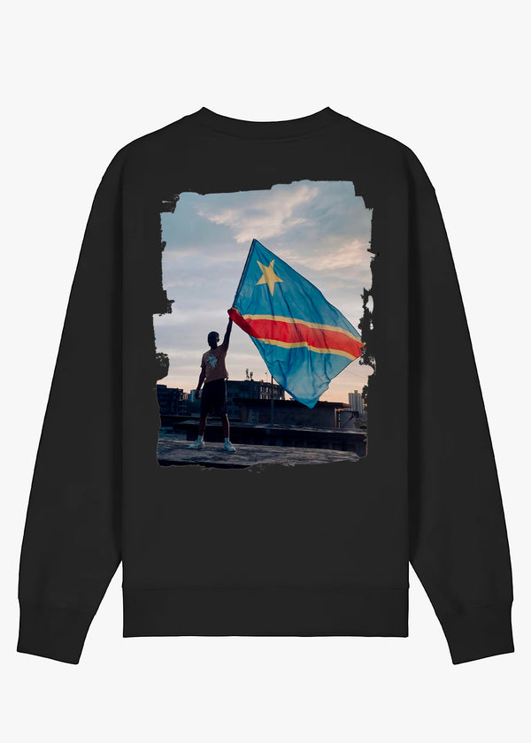 CREWNECK KARA CONGO FLAG BLACK