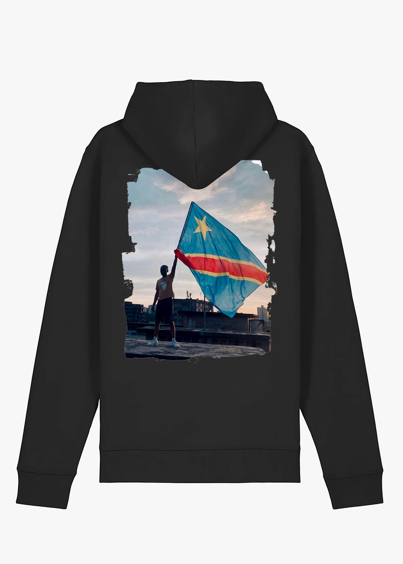 HOODIE KARA CONGO FLAG BLACK WOMEN