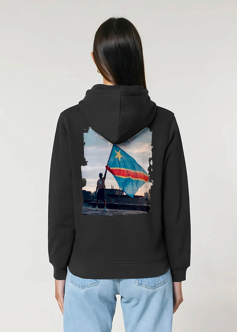 HOODIE KARA CONGO FLAG BLACK WOMEN
