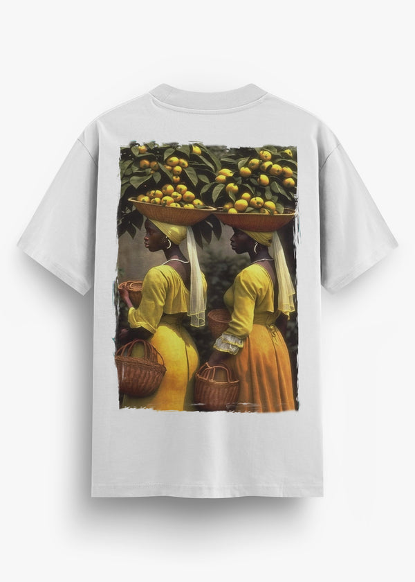 T-SHIRT KARA DUO FEMME CITRON WHITE