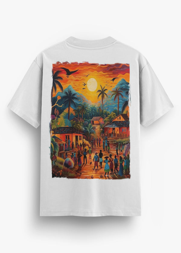 T-SHIRT KARA FEMME HAITI PAYSAGE WHITE