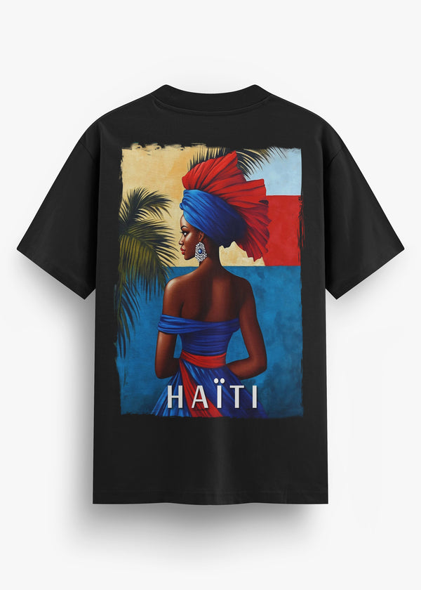 T-SHIRT KARA FEMME HAITI DOS BLACK