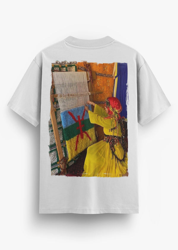T-SHIRT KARA KABYLE DRAPEAU TISSAGE WHITE