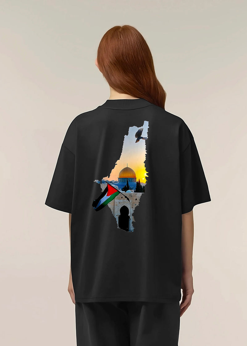 T-SHIRT PALESTINE AL QOTZ BLACK