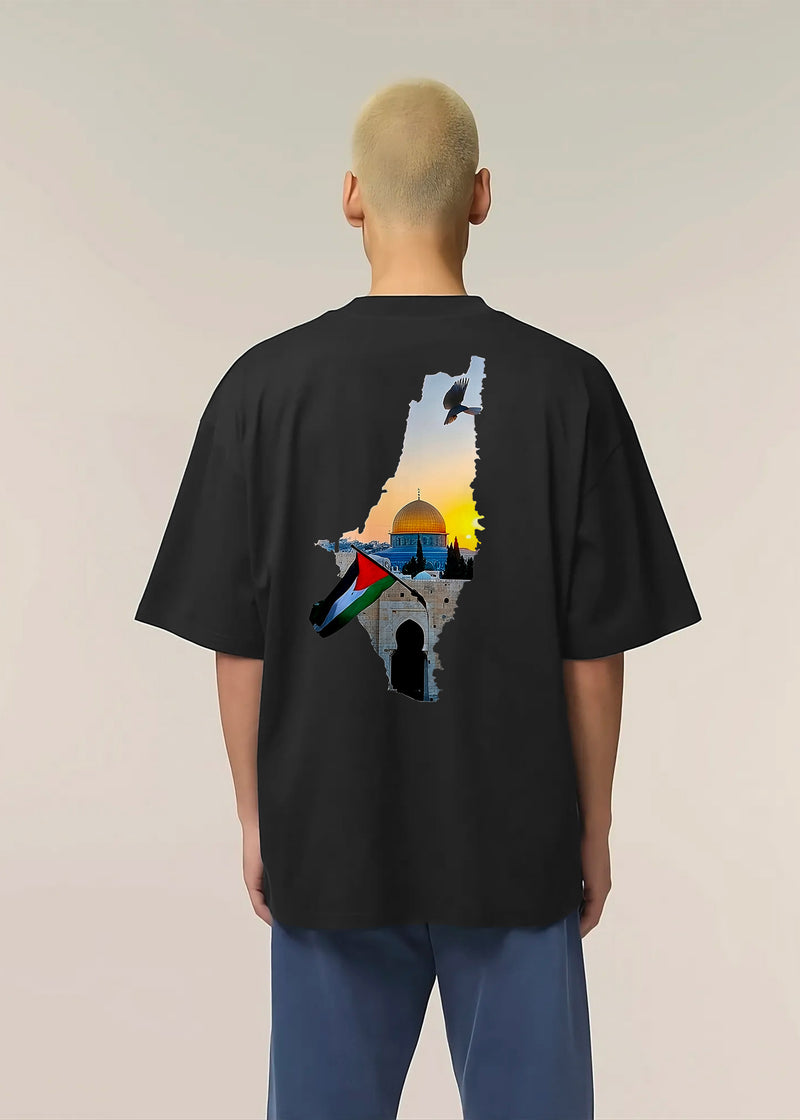T-SHIRT PALESTINE AL QOTZ BLACK