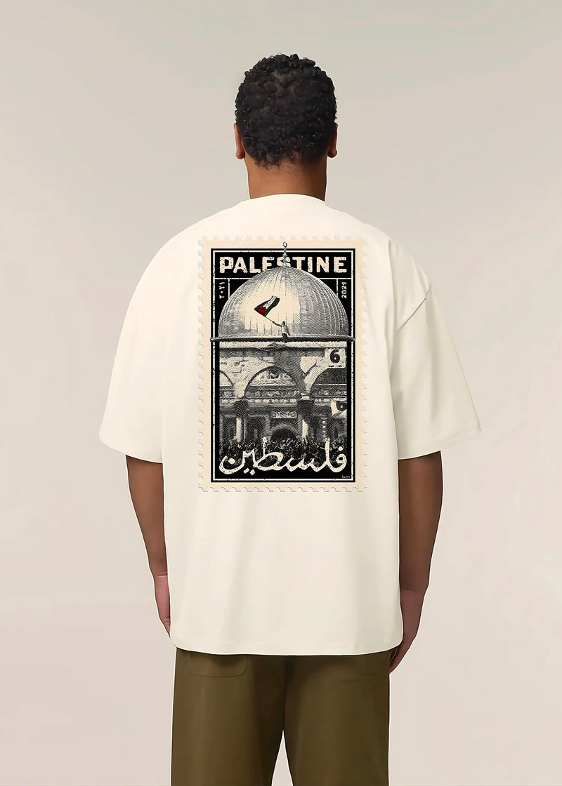 T-SHIRT PALESTINE TIMBRE WHITE